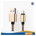 AWD003 Colorful Nylon Braided Metal Plug Data Sync USB Charge Cable Fiber optical cable Micro Cable